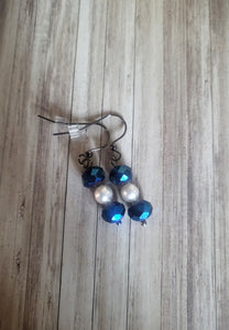 Denim And Pearls Earrings