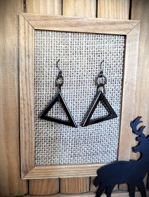 Hematite Triangle Earrings