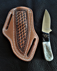 Antler and Kirinite handle belt knife